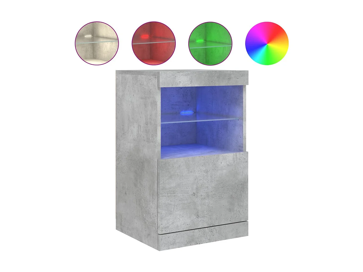 Credenza con Luci LED Grigio Cemento 41x37x67 cm