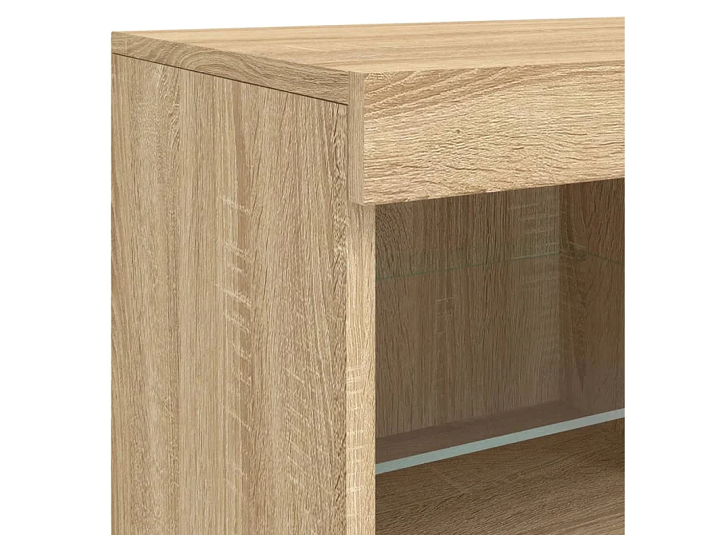 Aparador com luzes LED 123x37x67 cm carvalho sonoma