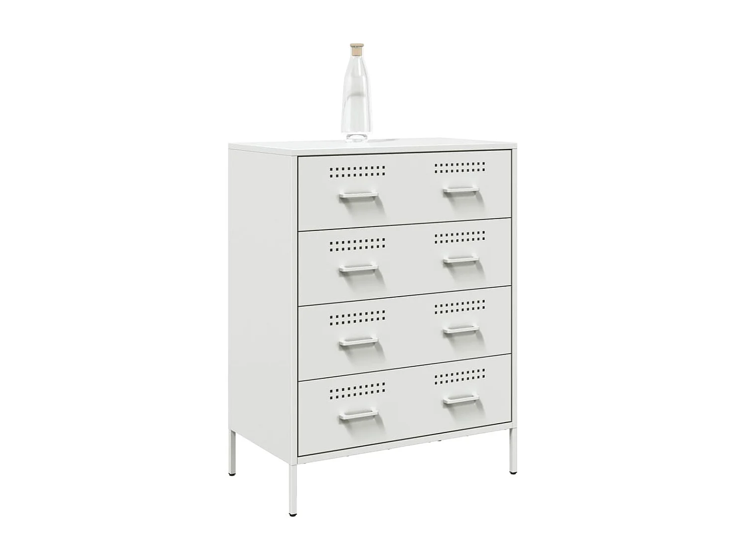 Credenza Bianca 68x39x89 cm in Acciaio