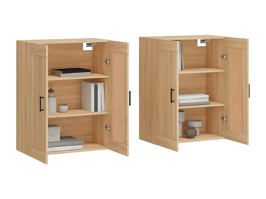 Armadietti a Parete 2 pz Rovere Sonoma in Legno Multistrato