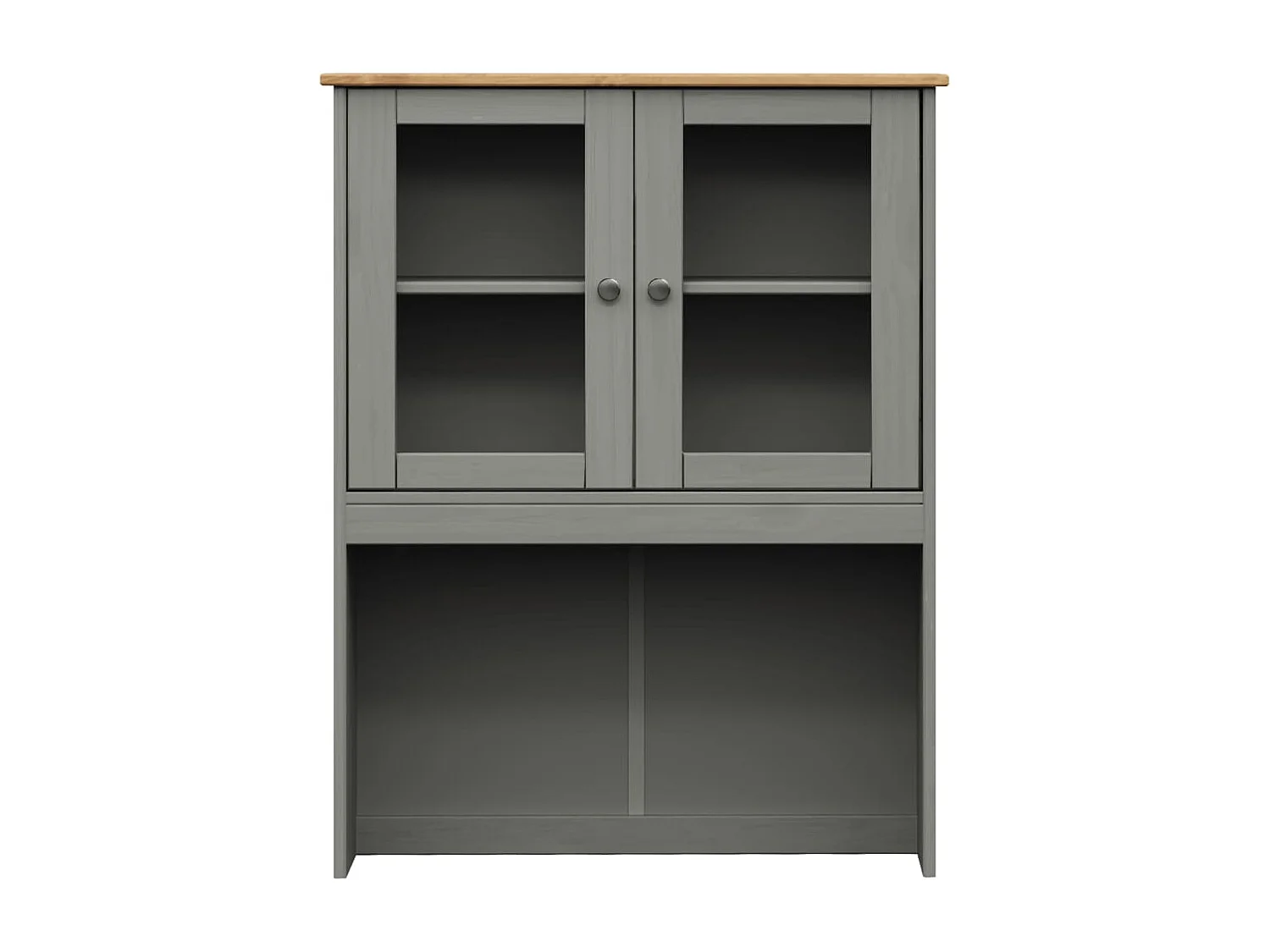 Dessus de commode VIGO gris 78x30x100 cm bois massif de pin