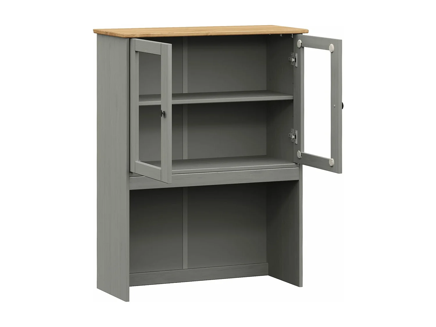 Dessus de commode VIGO gris 78x30x100 cm bois massif de pin