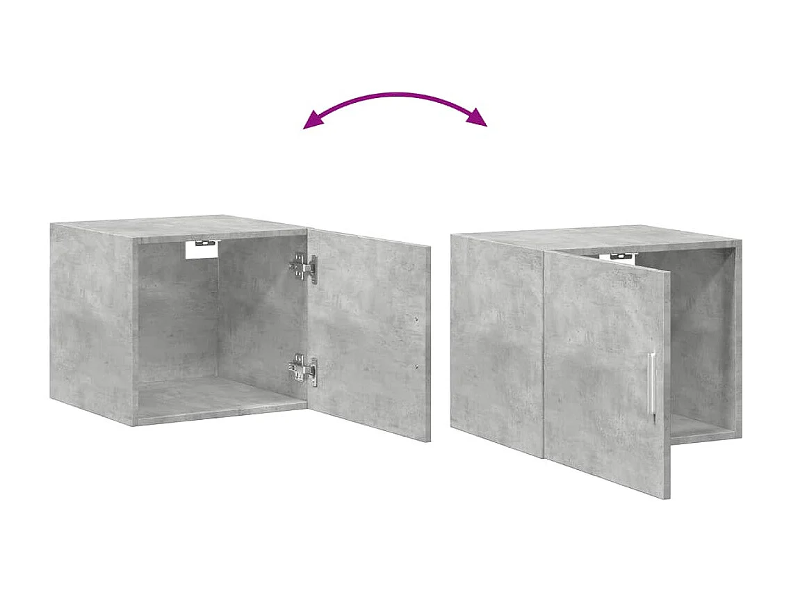 Mobile a Parete Grigio Cemento 45x42,5x40 cm Legno Multistrato
