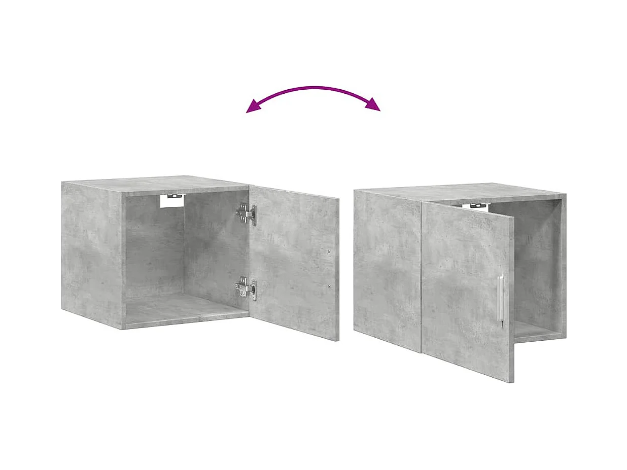 Armoire murale gris béton 45x42,5x40 cm bois d'ingénierie