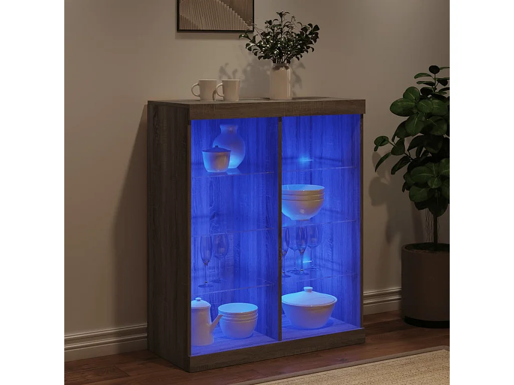 Sideboard mit LED-Leuchten Grau Sonoma 81x37x100 cm