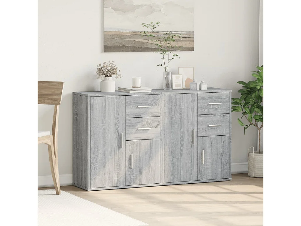 Buffets 2 pcs sonoma gris 60x31x70 cm bois d'ingénierie