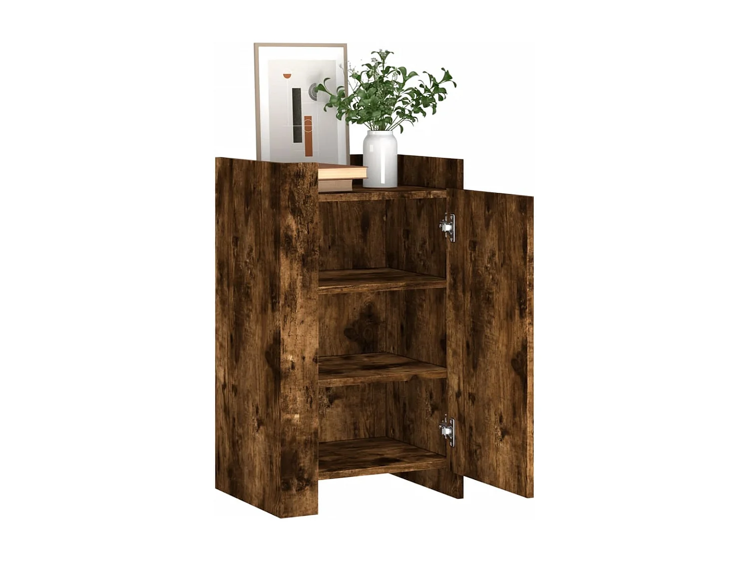 Buffet chêne fumé 45x35x75 cm bois d'ingénierie