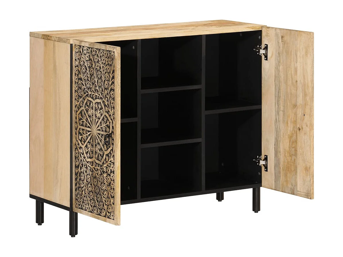 Credenza 90x33x75 cm in Legno Massello di Mango