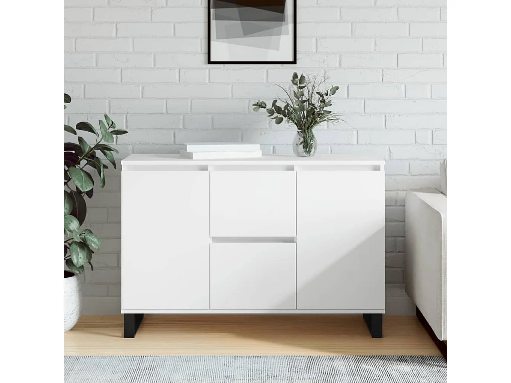 Buffet blanc 104x35x70 cm bois d'ingénierie