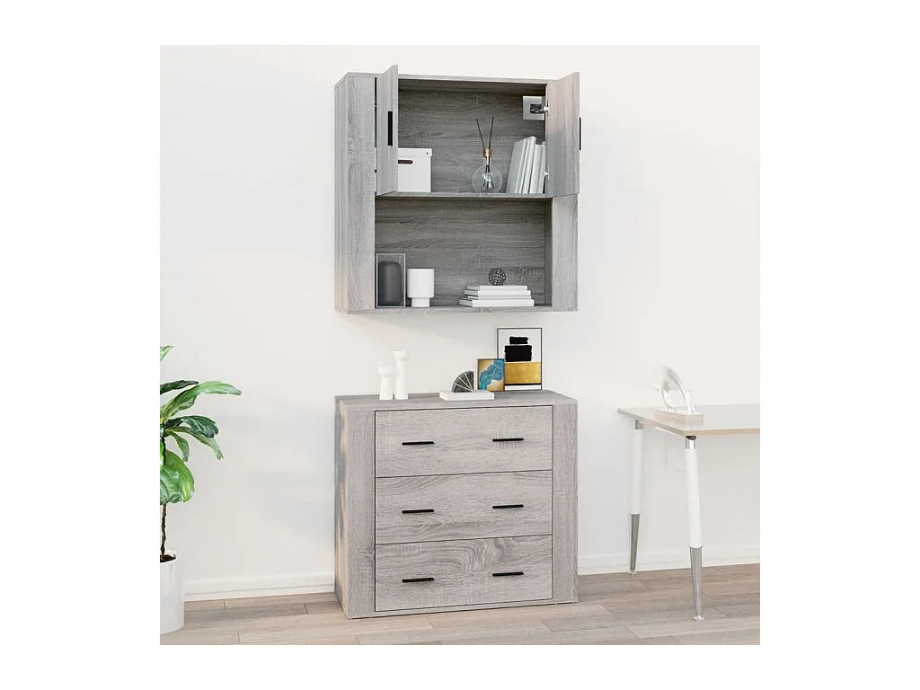 Armoire murale Sonoma gris 80x33x80 cm Bois d'ingénierie