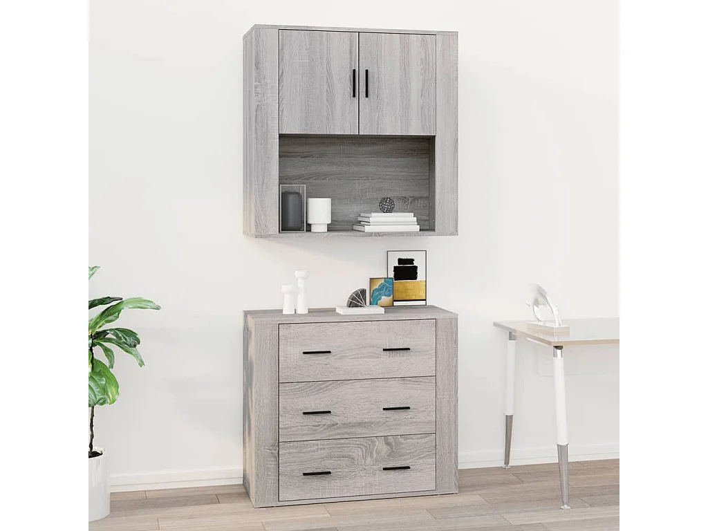 Wandschrank Grau Sonoma 80x33x80 cm Holzwerkstoff