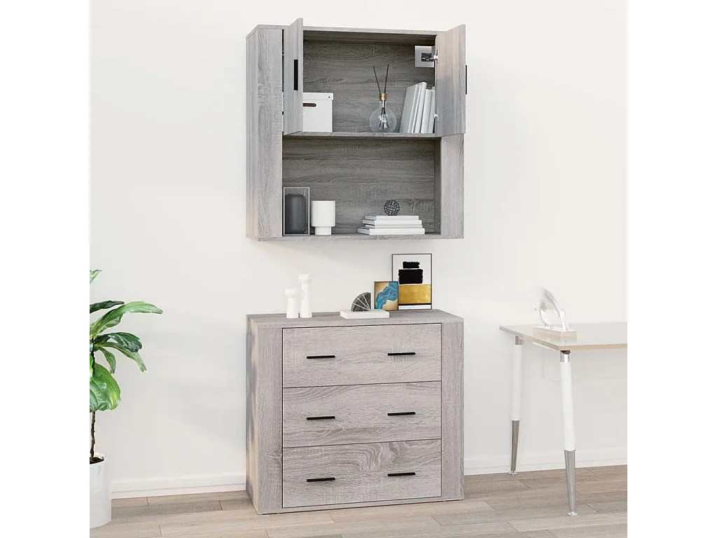 Wandschrank Grau Sonoma 80x33x80 cm Holzwerkstoff