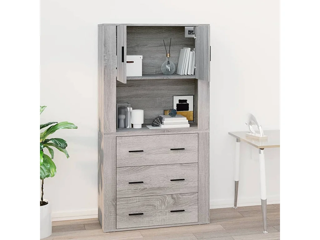 Wandschrank Grau Sonoma 80x33x80 cm Holzwerkstoff