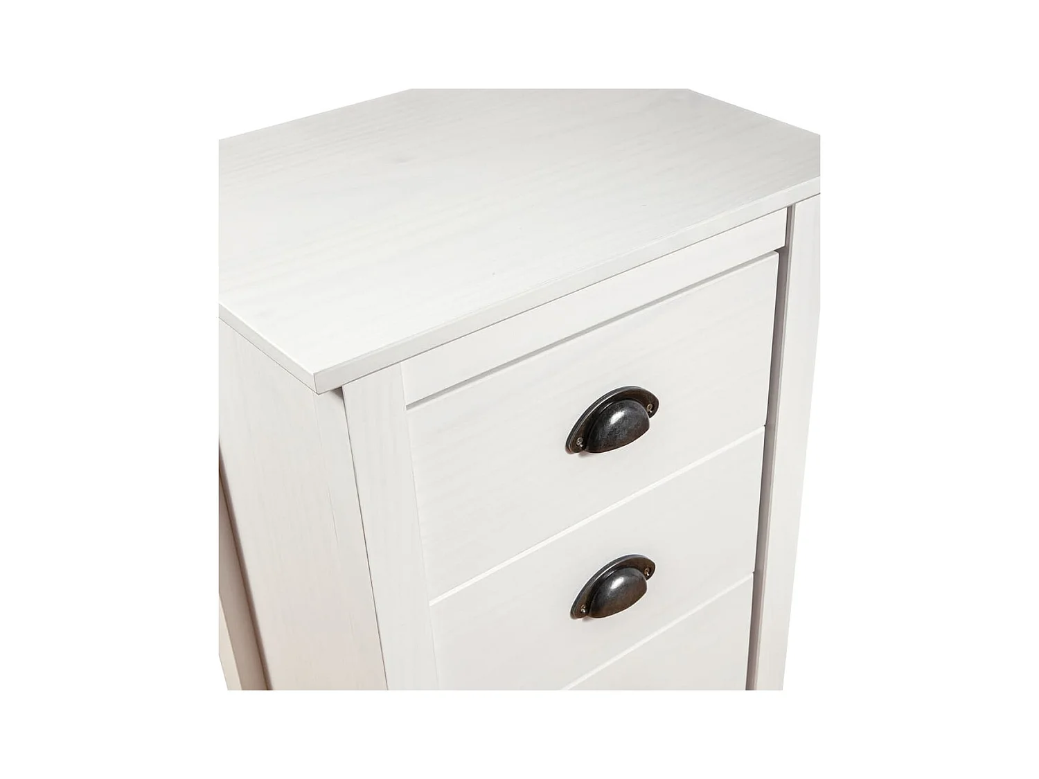 Credenza Hill Bianca 46x35x80 cm in Legno Massello di Pino