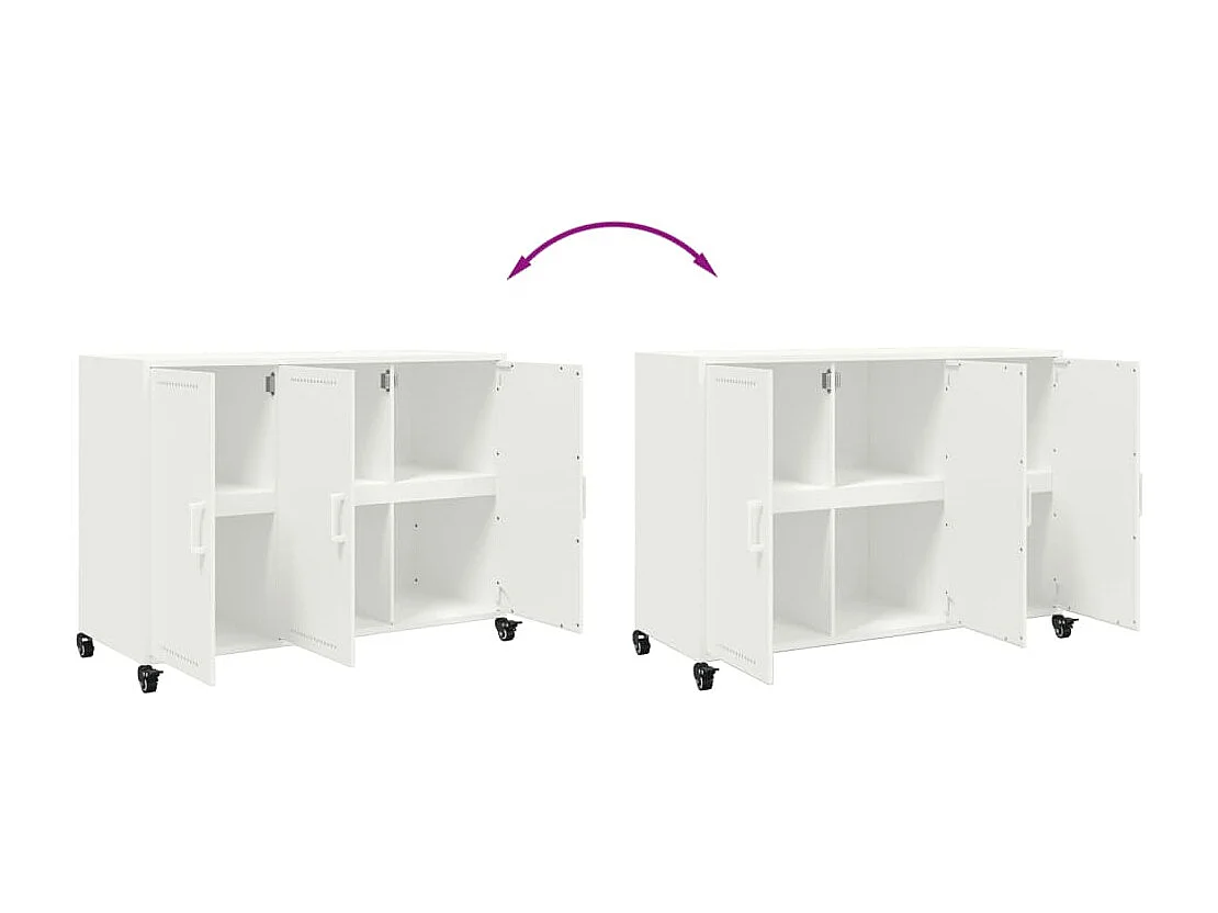 Credenza Bianca 100,5x39x72 cm in Acciaio