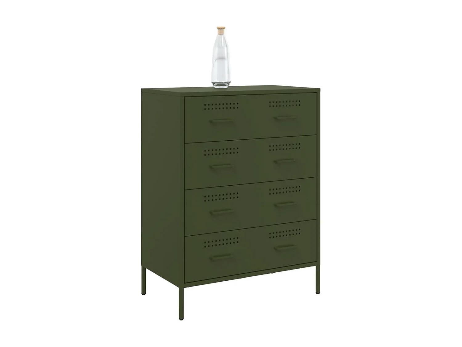 Credenza Verde Oliva 68x39x89 cm in Acciaio