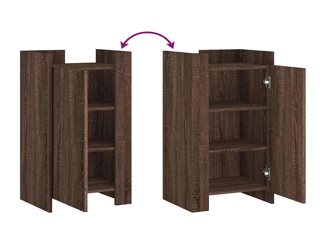 Credenza Rovere Marrone 45x35x75 cm in Legno Multistrato