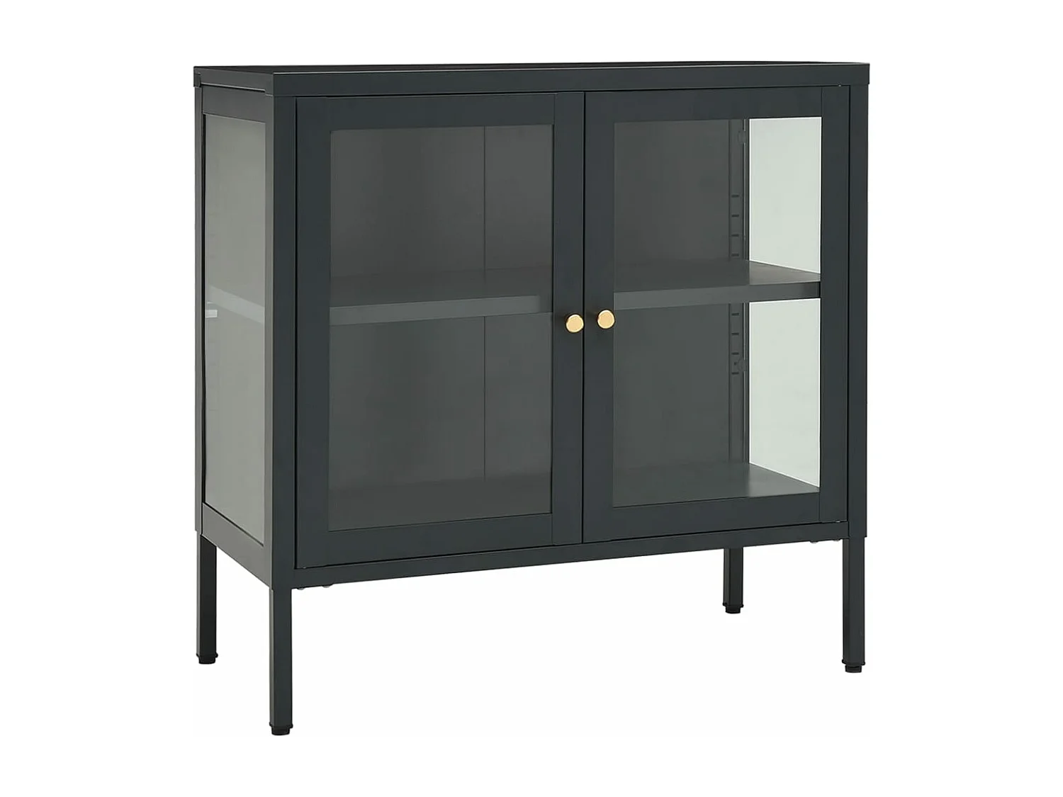 Buffet Anthracite 70x35x70 cm Acier et verre