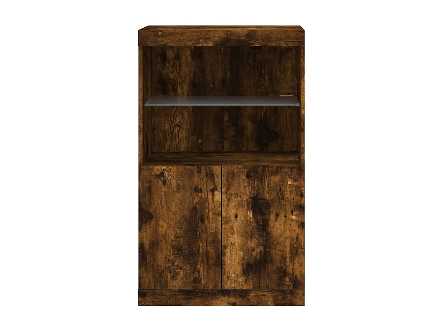 Buffet avec lumières LED chêne fumé 60,5x37x100 cm