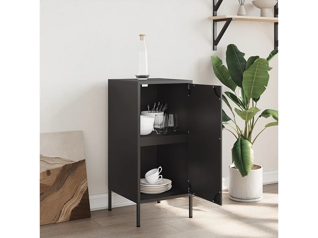 Aparador 36x39x79 cm aço preto