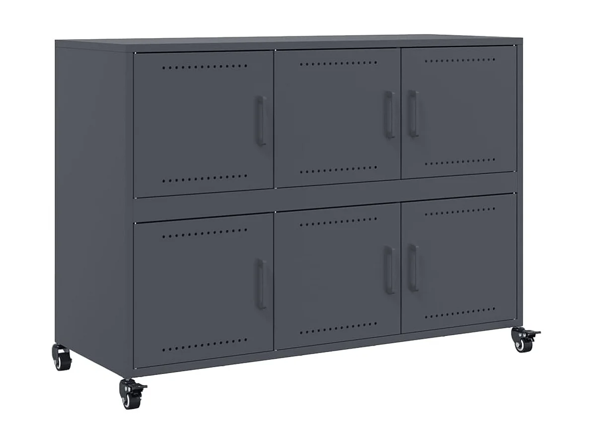 Buffet anthracite 100,5x39x72 cm acier