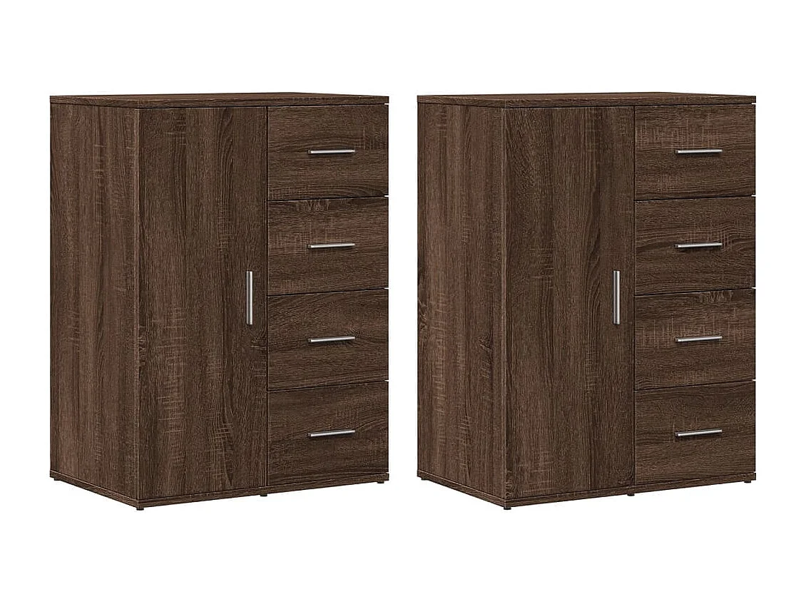 Aparadores 2 pcs 59x39x80cm derivados madeira carvalho castanho