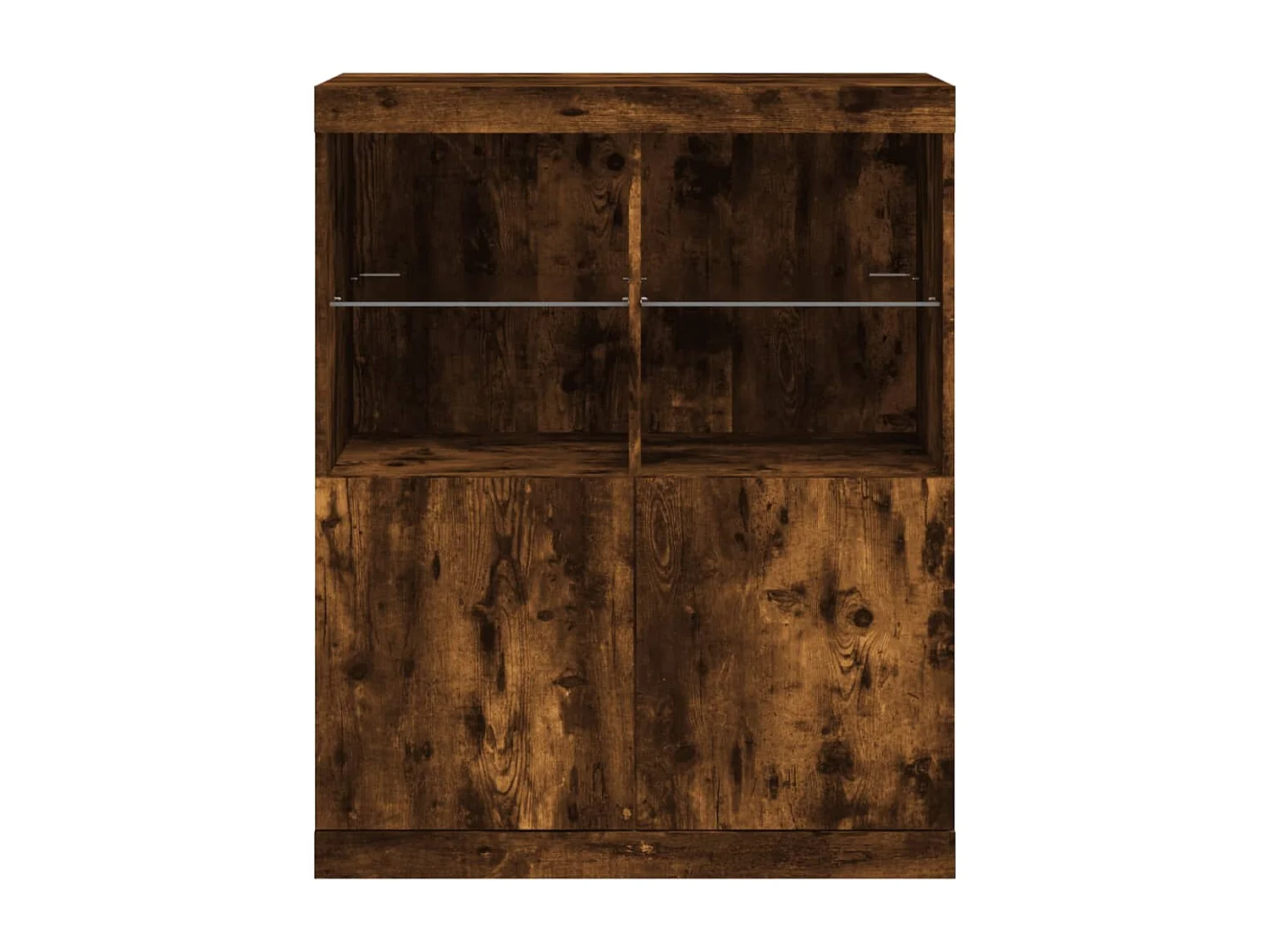 Buffet avec lumières LED chêne fumé 81x37x100 cm