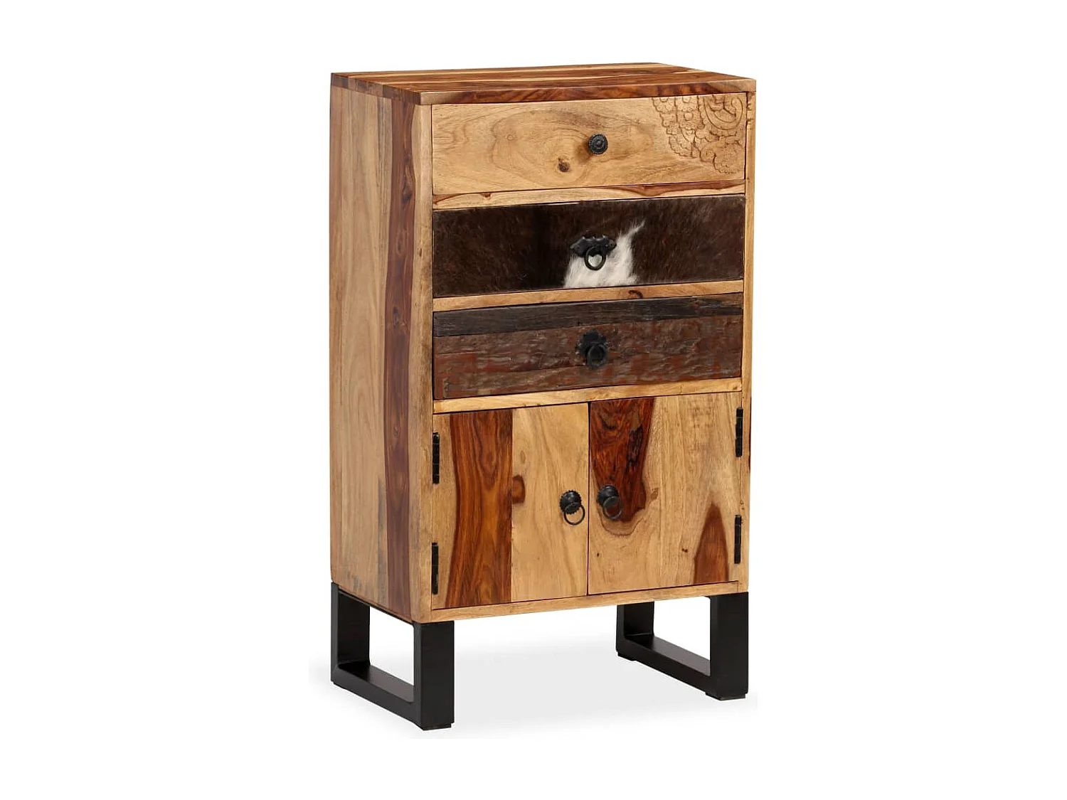 Aparador em madeira de sheesham maciça 50x30x86 cm