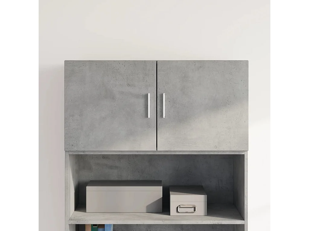 Mobile a Parete Grigio Cemento 80x42,5x40 cm Legno Multistrato