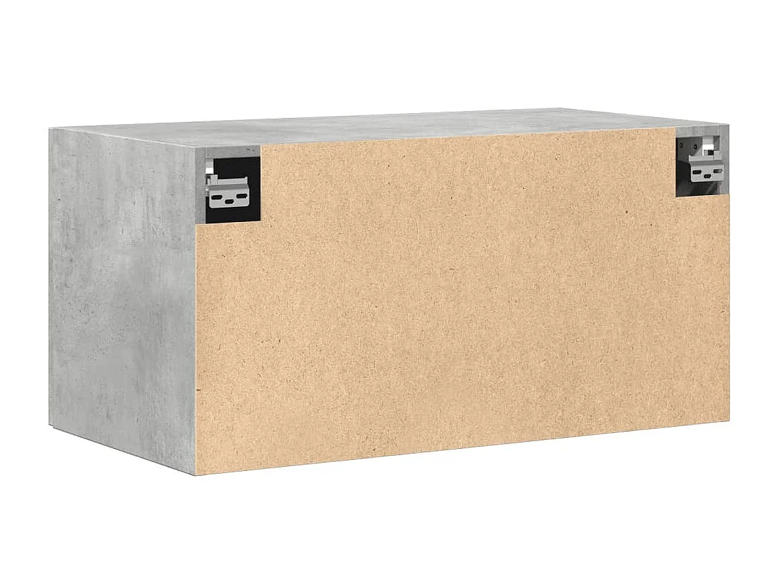 Mobile a Parete Grigio Cemento 80x42,5x40 cm Legno Multistrato