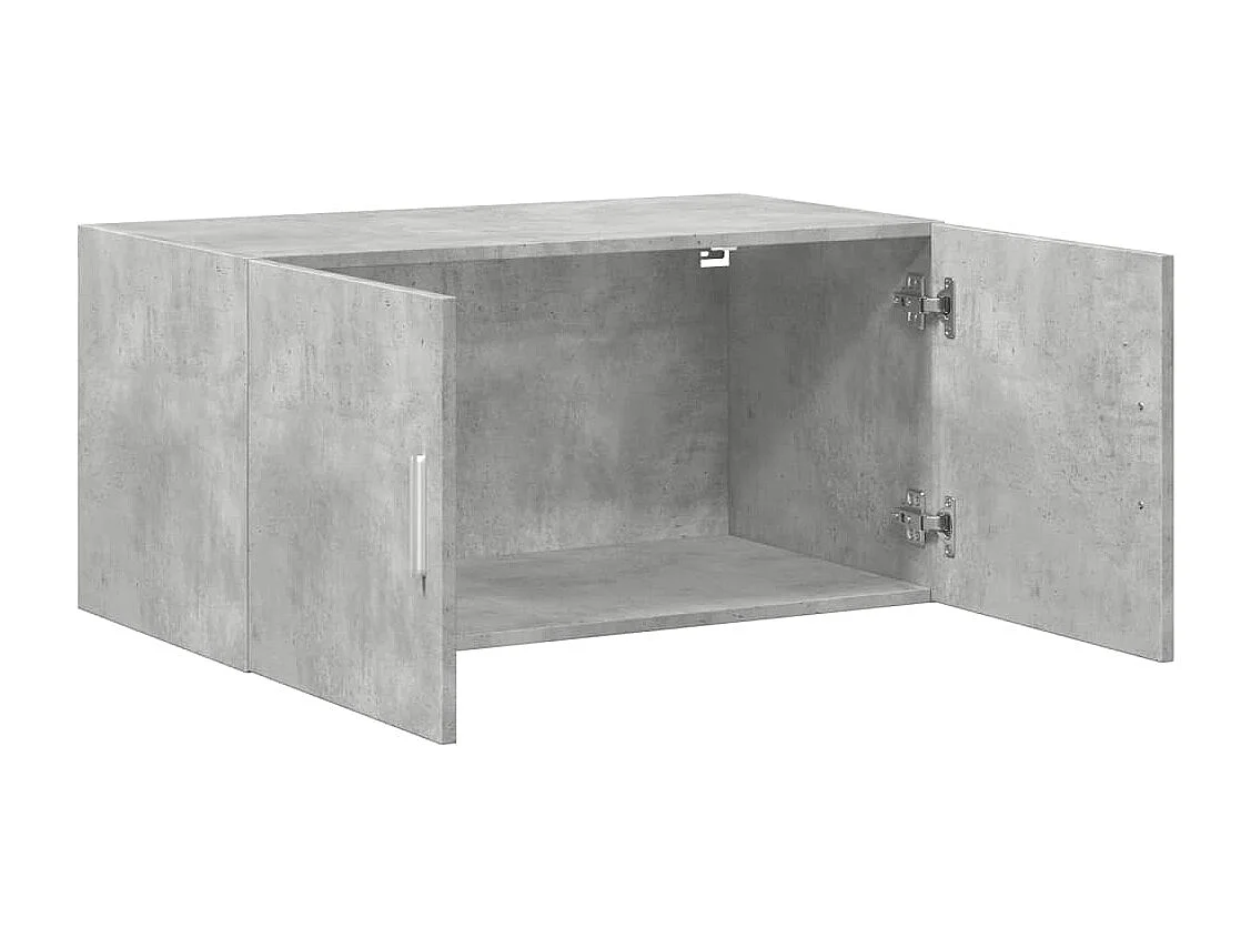 Mobile a Parete Grigio Cemento 80x42,5x40 cm Legno Multistrato
