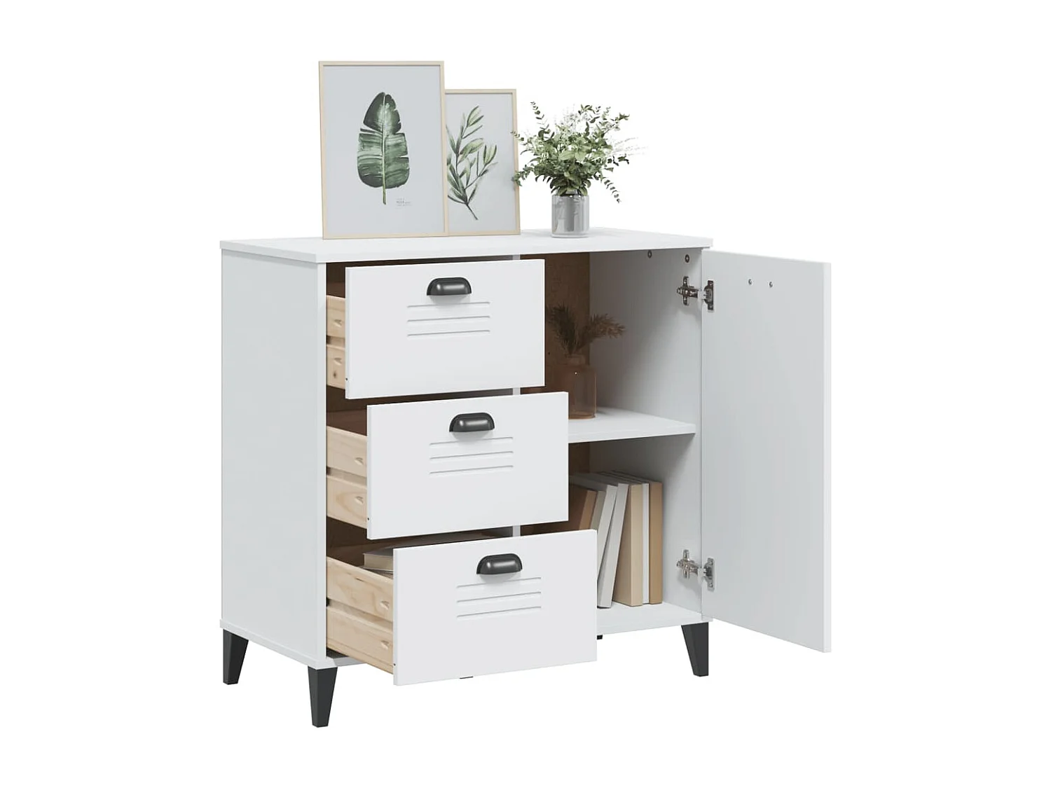 Credenza VIKEN Bianca 80x40x80 cm in Legno Multistrato