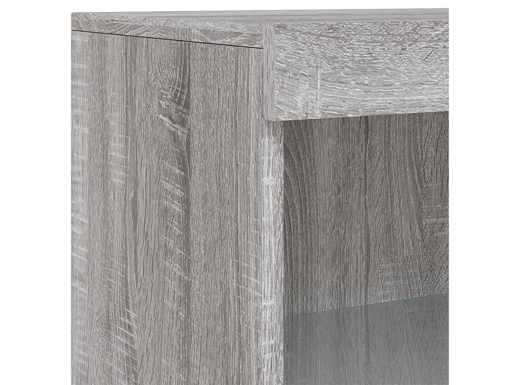 Buffet avec lumières LED sonoma gris 60,5x37x100 cm