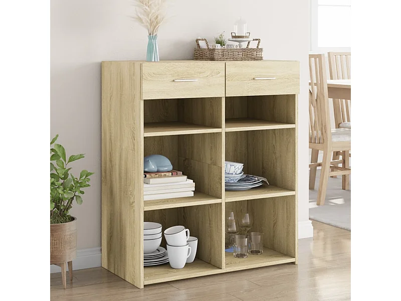 Credenza Rovere Sonoma 80x42,5x93 cm in Legno Multistrato