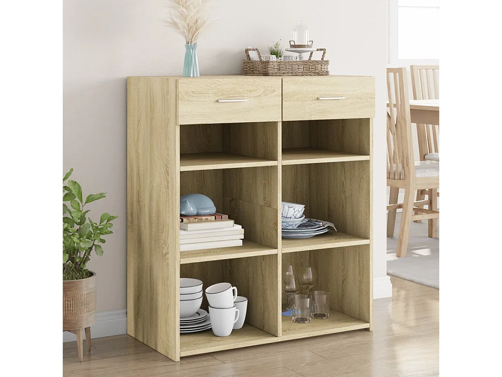 Credenza Rovere Sonoma 80x42,5x93 cm in Legno Multistrato