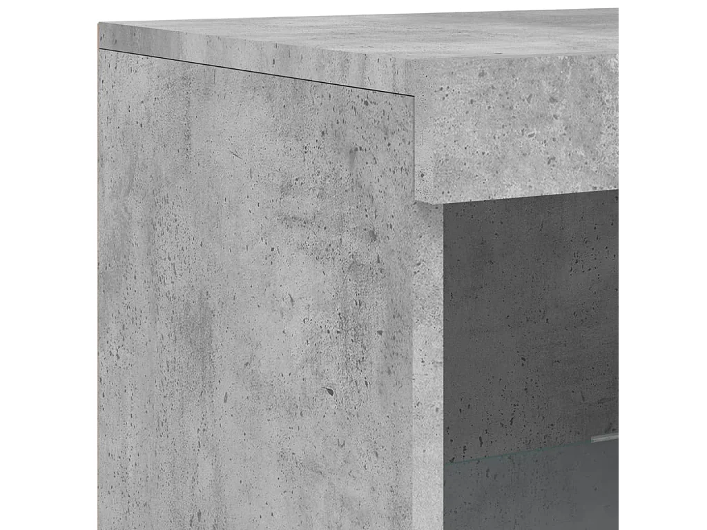 Credenze con Luci LED 3 pz Grigio Cemento in Legno Multistrato