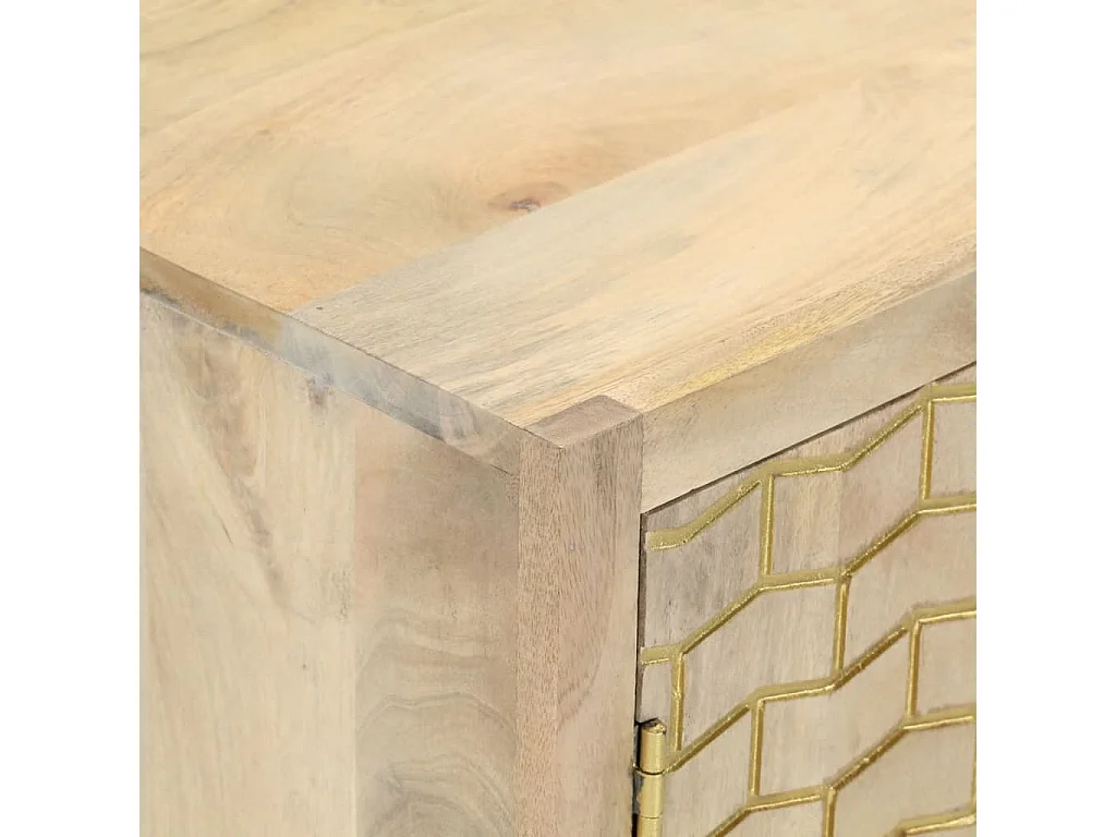 Credenza con 2 Ante 55x30x70 cm in Legno Massello di Mango