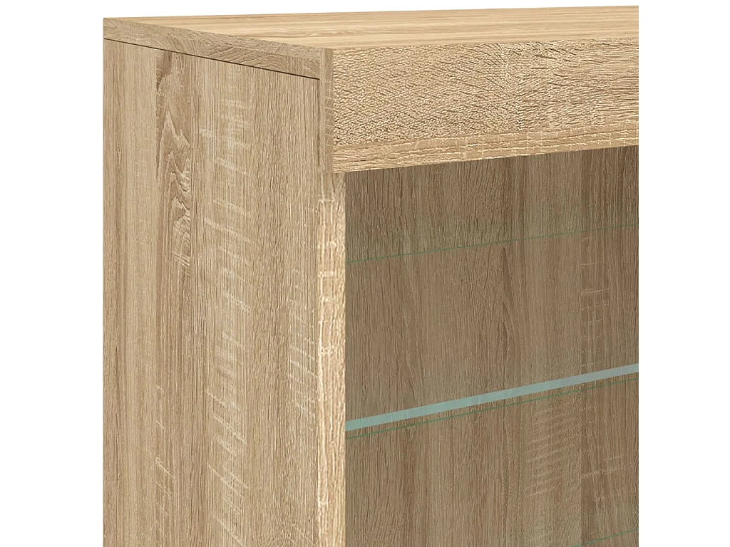 Buffet avec lumières LED chêne sonoma 60,5x37x67 cm