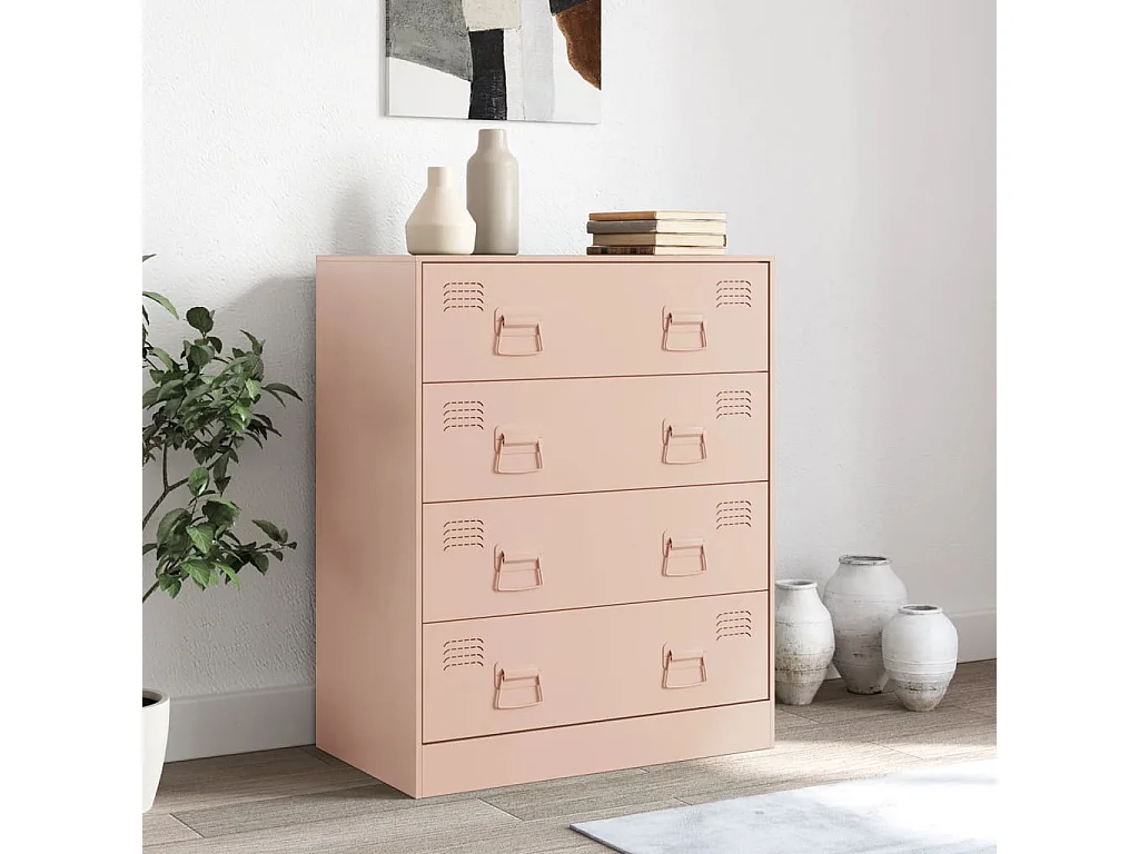 Aparador 67x39x83 cm aço rosa