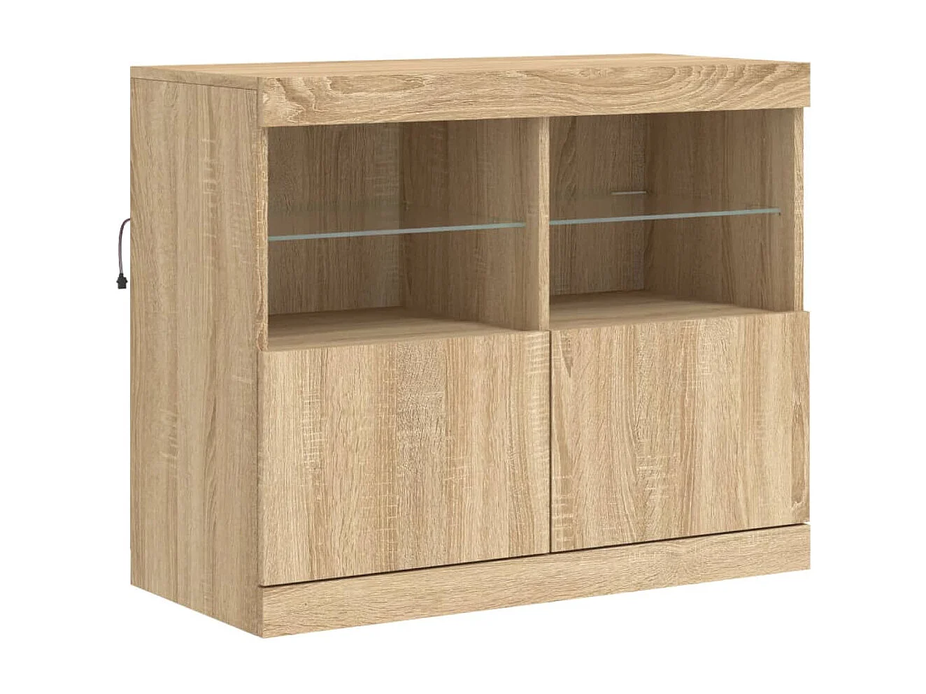 Credenza con Luci LED Rovere Sonoma 81x37x67 cm