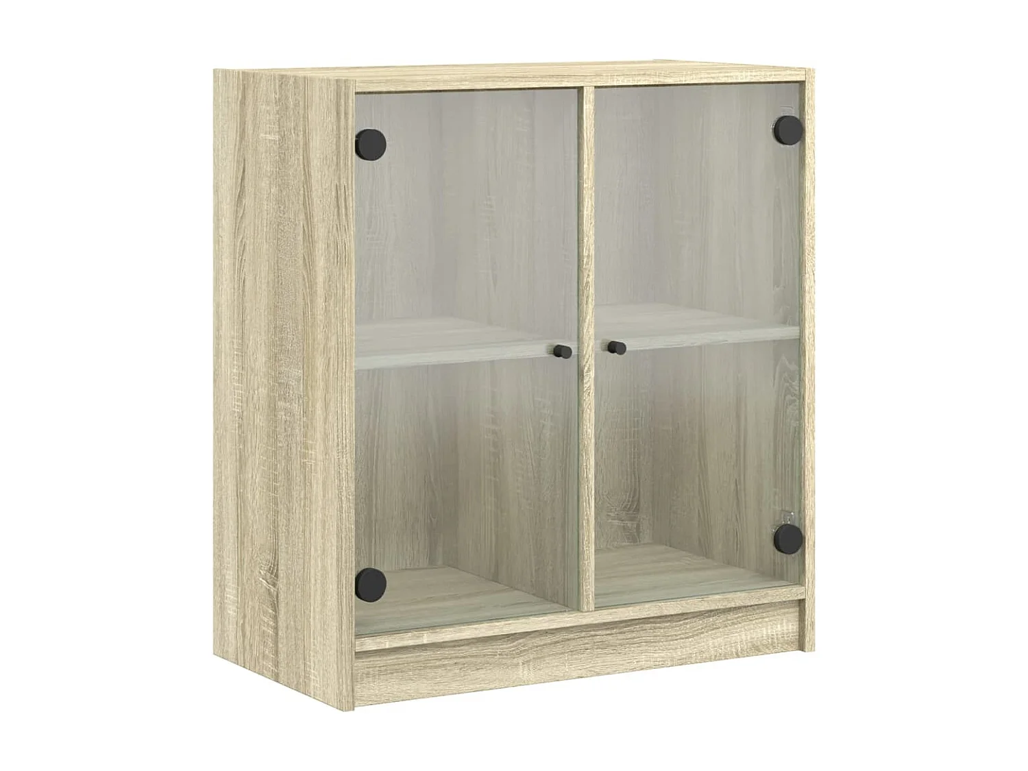 Mobile con Ante in Vetro Rovere Sonoma 68x37x75,5 cm