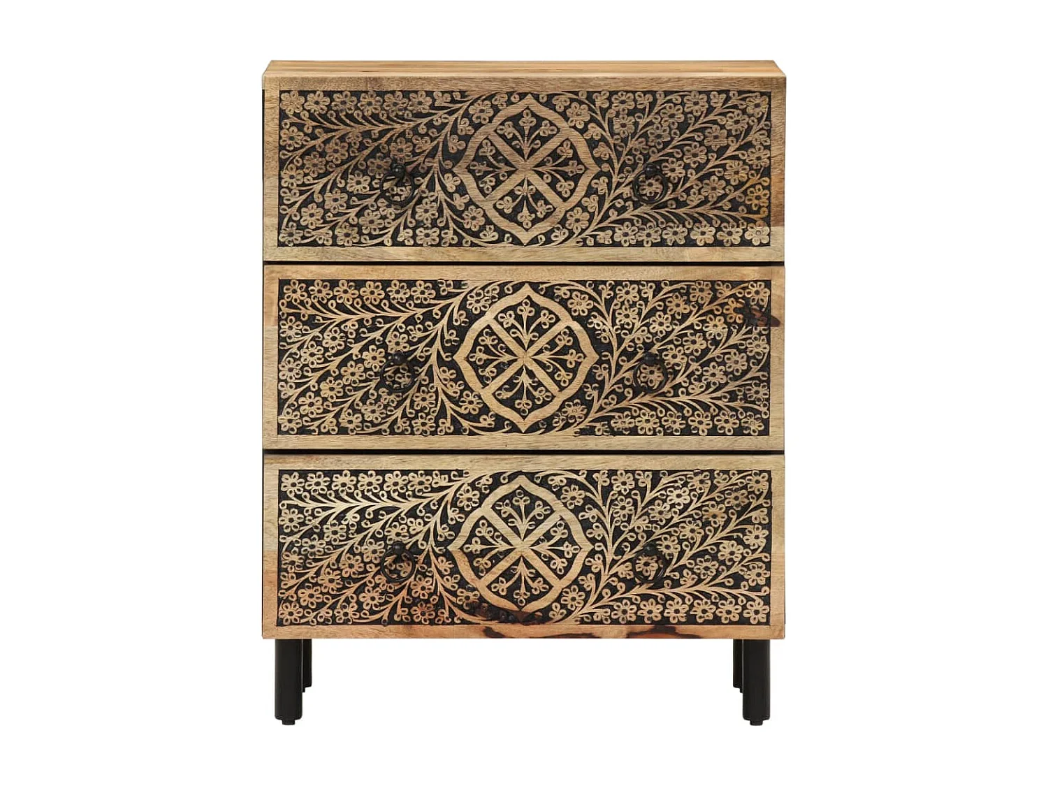 Móveis de apoio 2 pcs 60x33x75 cm madeira de mangueira maciça