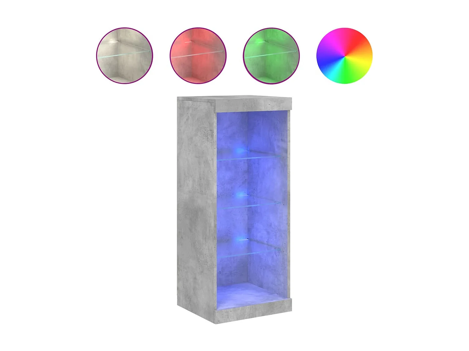 Credenza con Luci LED Grigio Cemento 41x37x100 cm