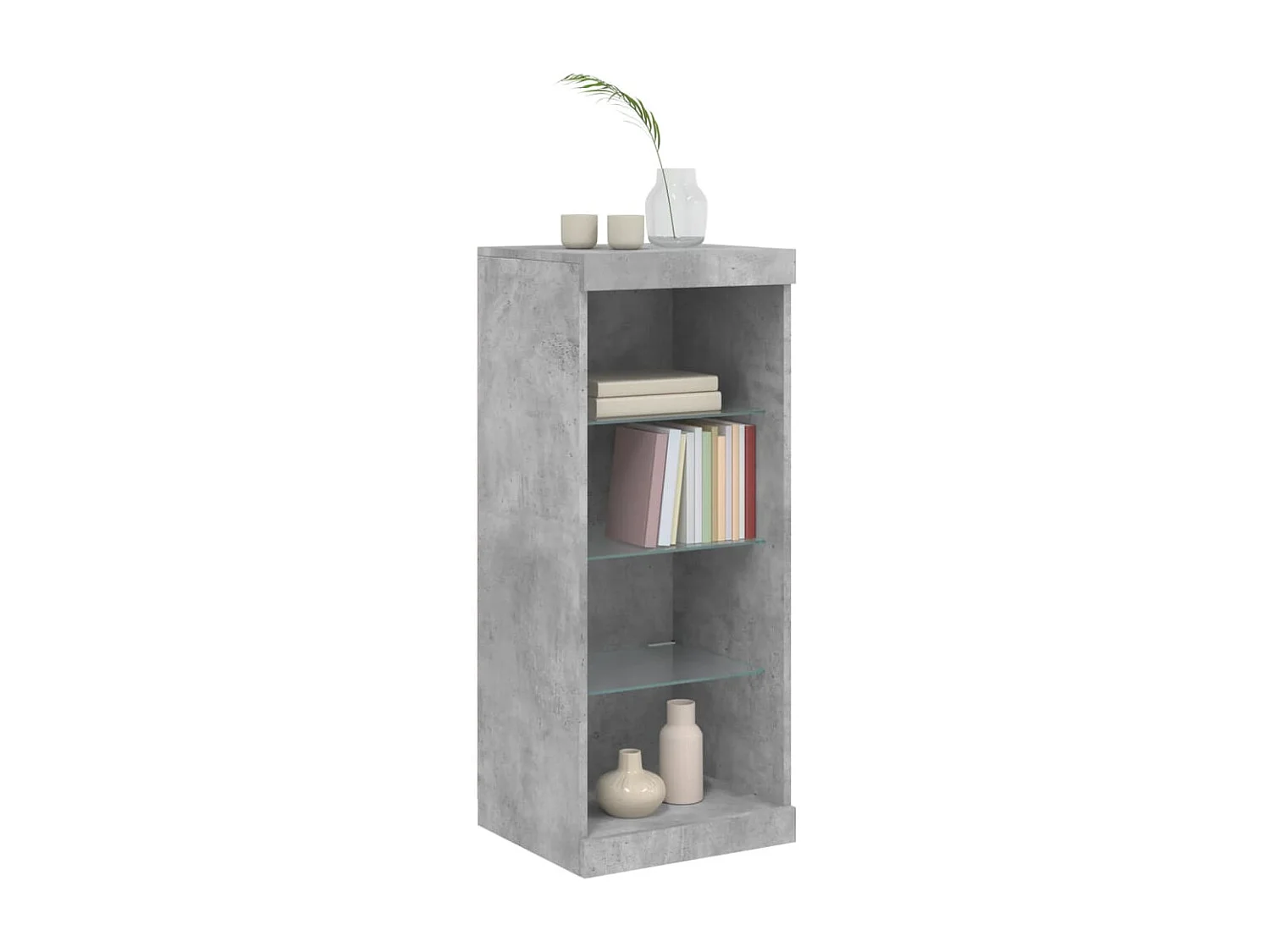 Credenza con Luci LED Grigio Cemento 41x37x100 cm