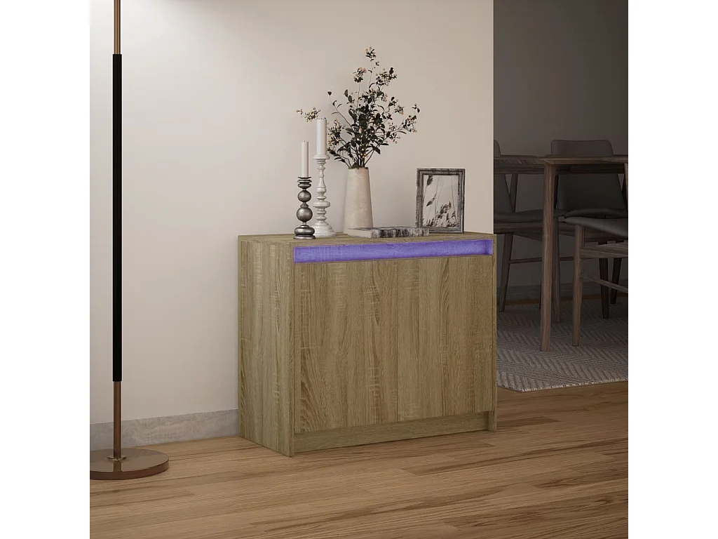 LED-Sideboard Sonoma-Eiche 72x34x61 cm Holzwerkstoff
