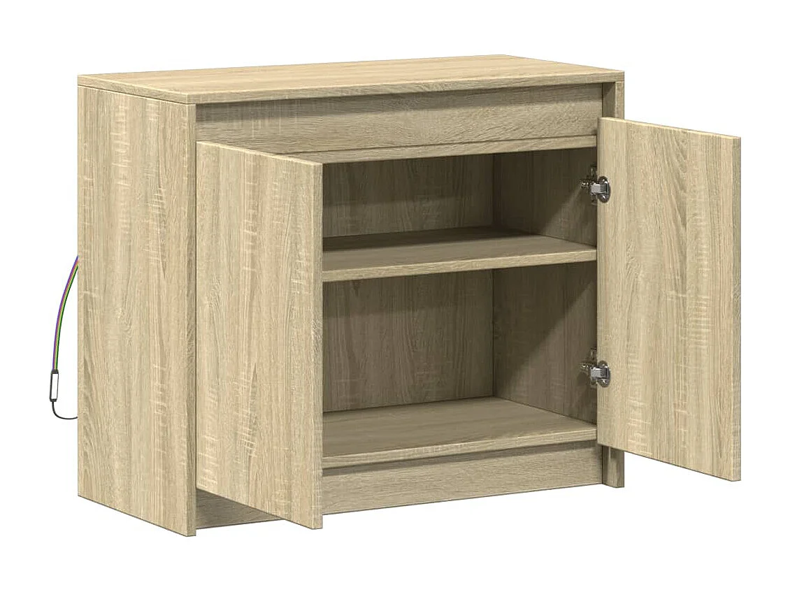 Buffet avec LED chêne sonoma 72x34x61 cm bois d'ingénierie
