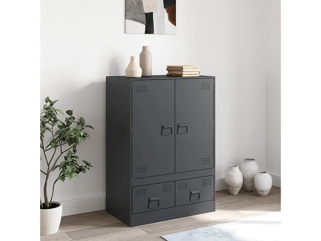 Highboard Anthrazit 67x39x95 cm Stahl