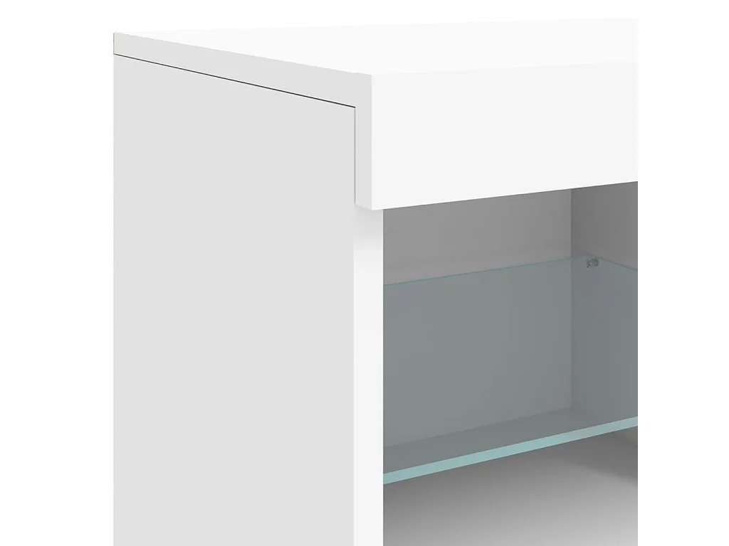 Aparador con luces LED blanco 202x37x67 cm