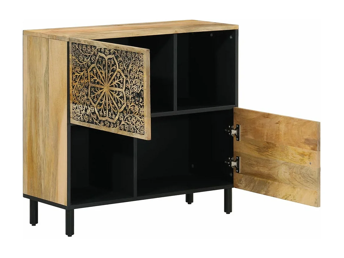 Credenza 80x33x75 cm in Legno Massello di Mango