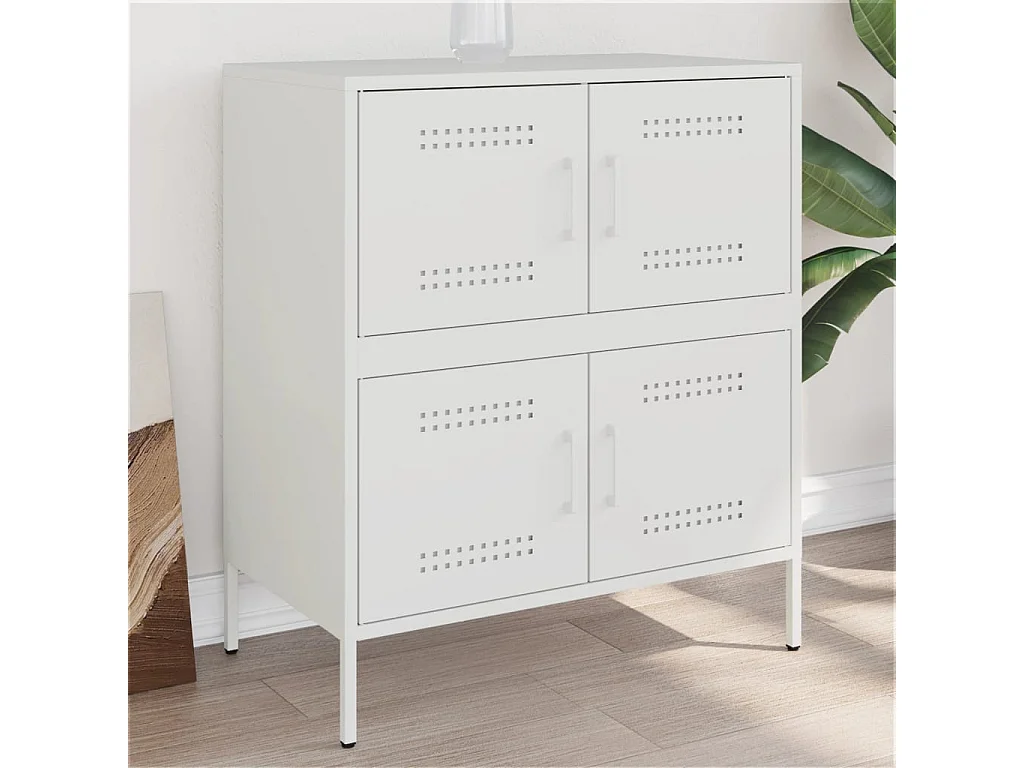 Credenza Bianca 68x39x79 cm in Acciaio